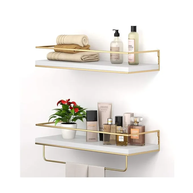 Shario White Floating Shelves - Set of 2
