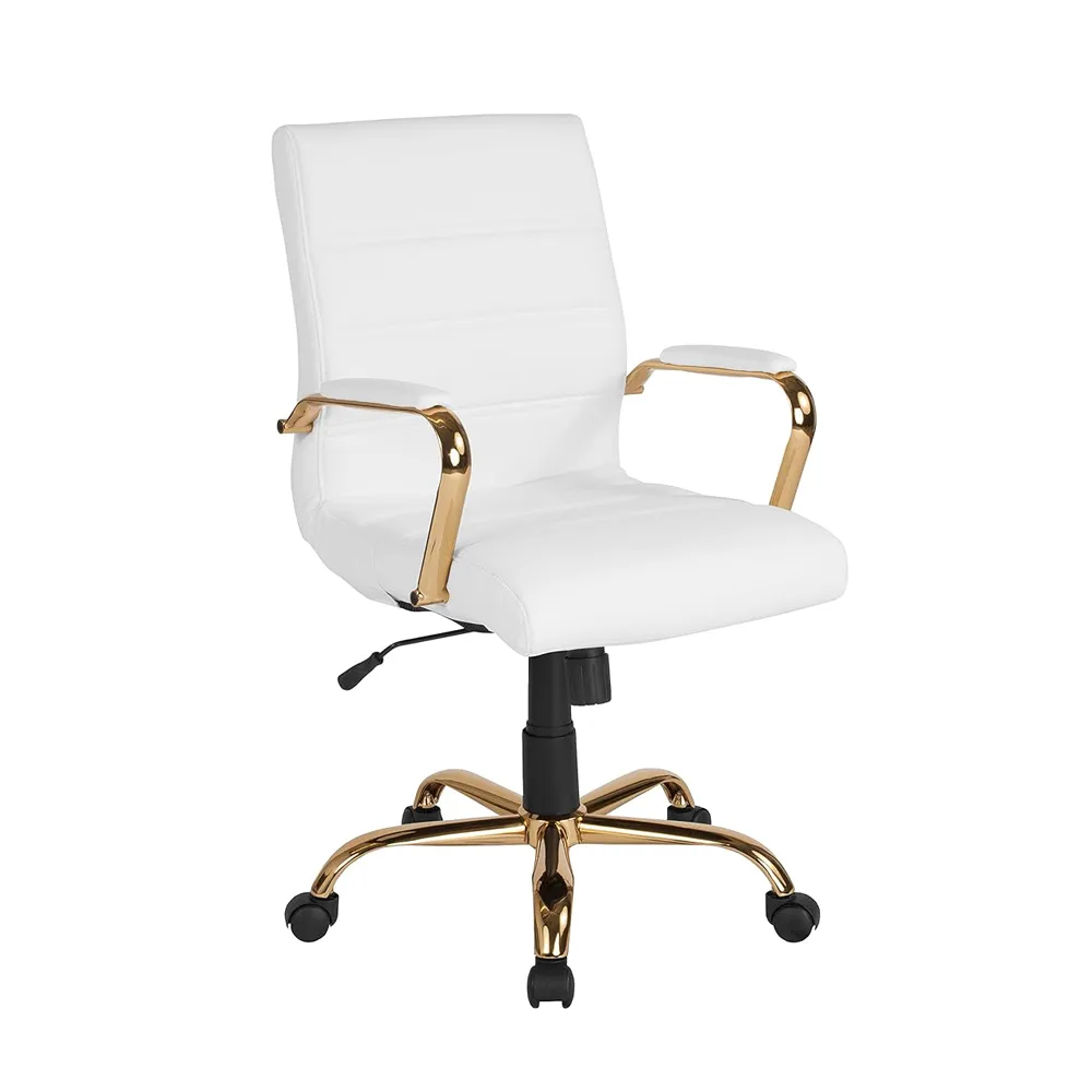 frontchari Mid-Back Swivel LeatherSoft Desk Chair