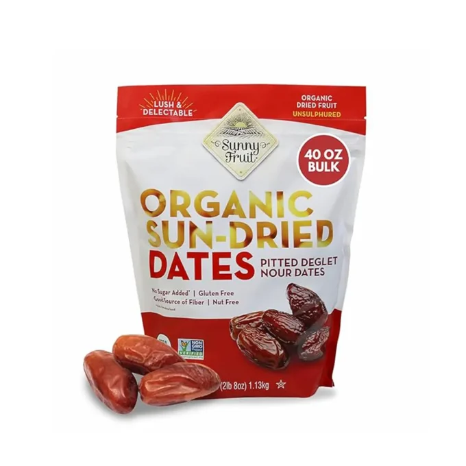 Sunny Fruit Organic Dried Pitted Deglet Nour Dates