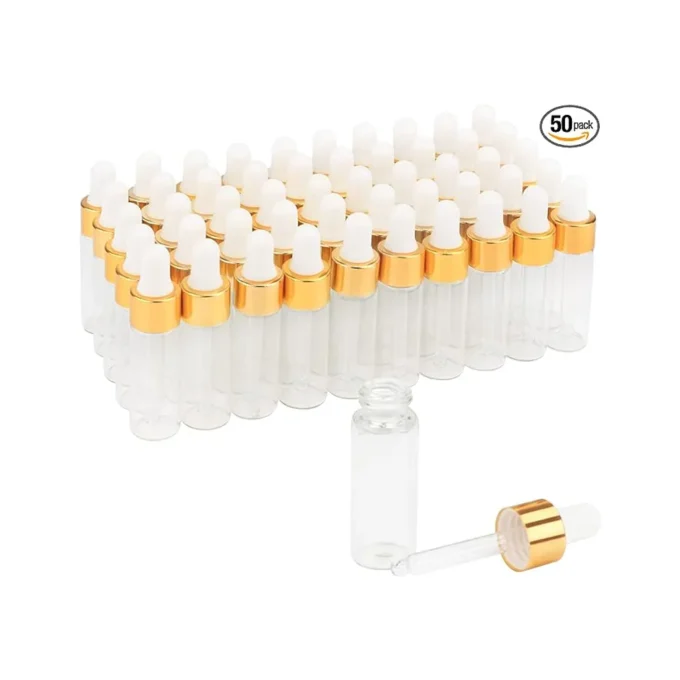 Empty Transparent Glass Bottles Containers Vials Holder